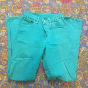 MOVING SALE Vintage 90s turquoise Levi’s 616 jeans